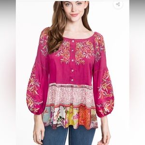 Floral Patchwork Pink Blouse